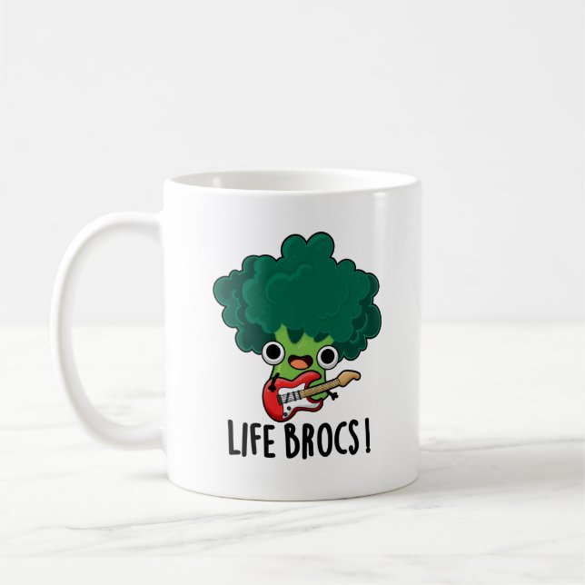 Caneca De Café Life Brocs Funny Veggie Broccoli Pun (Esquerda)