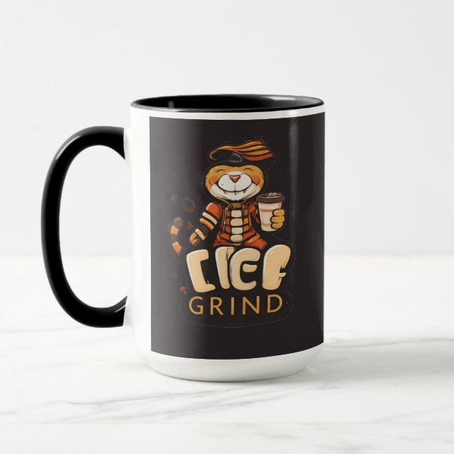 Caneca de Café Life Grind Cute Tiger (Esquerda)