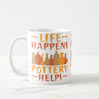 Caneca De Café Life Happens Pottery Helps Pottery