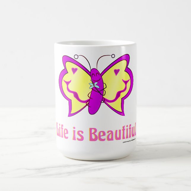 Caneca De Café Life Is Beautiful Butterfly (Centro)