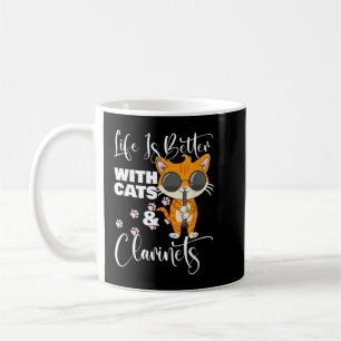 Caneca De Café Life Is Better With Cats And Clarinets Kitty Clari