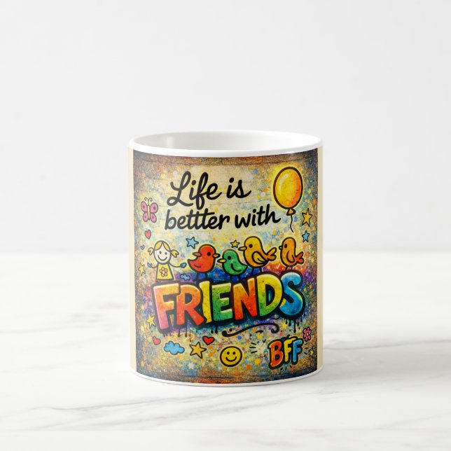 Caneca De Café Life Is Better With Friends Mug (Centro)