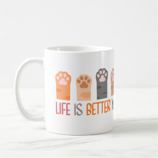 Caneca De Café Life is Better with Paws