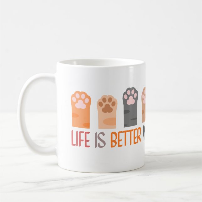 Caneca De Café Life is Better with Paws (Esquerda)