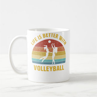 Caneca De Café Life Is Better With Volleyball Saying Volleyball T