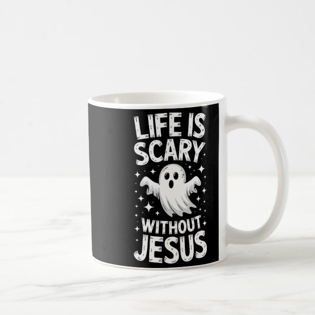 Caneca De Café Life Is Y Without Jesus Shirt Christian Halloween  (Direita)