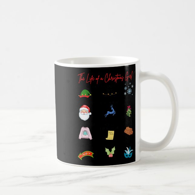 Caneca De Café Life Of A Christmas Girl Era Nk Bow Preppy Coquett (Direita)
