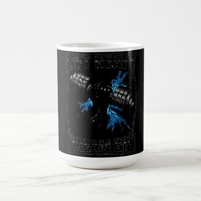 Caneca De Café Lift Heavy Dream Big – Powerlifting Vision (Centro)