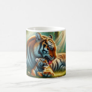 Caneca De Café Ligação Tranquila na Pintura da Selva