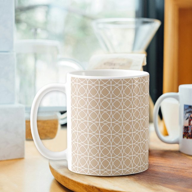 Caneca De Café Light Brown Circle Mug (Criador carregado)