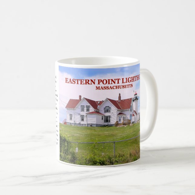 Caneca De Café Lighthouse de East Point, Massachusetts Mug (Frente Esquerda)