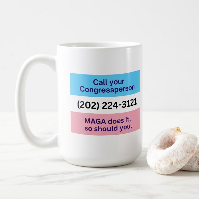 Caneca De Café Ligue para o Congresso MAGA faz Trans Ally (Com Donut)