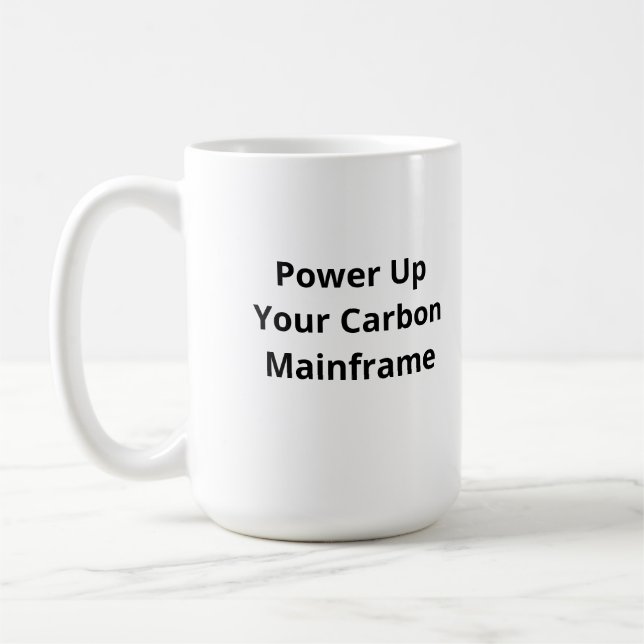 Caneca De Café Ligue seu mainframe de carbono | Engraçado Café Mu (Esquerda)