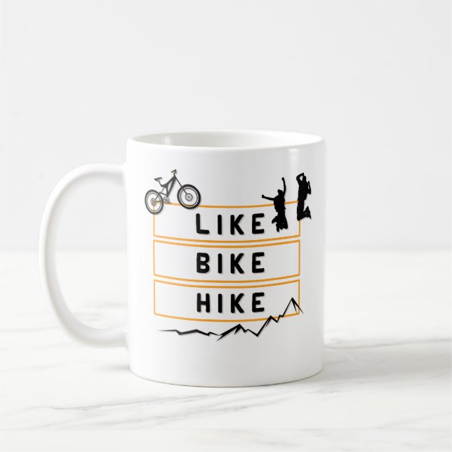 Caneca De Café Like Bike Hike Berge Wandern (Esquerda)