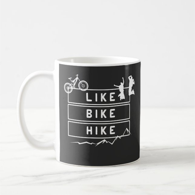 Caneca De Café Like Bike Hike Berge Wandern (Esquerda)