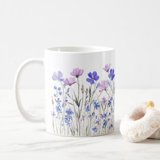 Caneca De Café Lila Aquarell Blumenwiese Keramiktasse