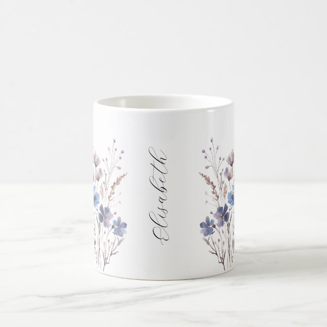 Caneca De Café Lila Aquarell Wildblumen Tasse mit Namen (Centro)