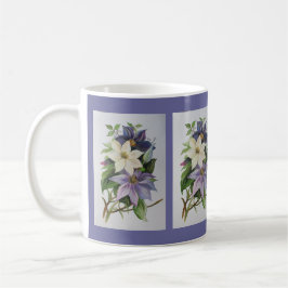 Caneca De Café Lilac Clematis Vine - Pintura em acrílico