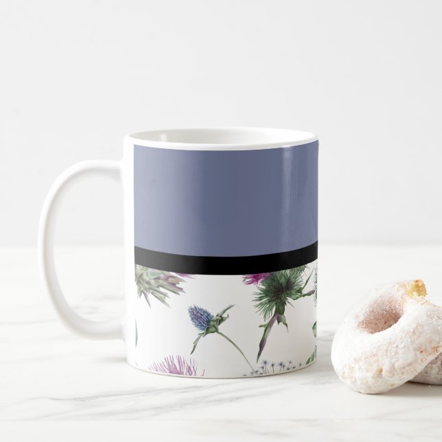Caneca De Café Lilac Floral (Com Donut)