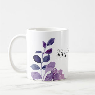 Caneca De Café Lilac Floral Personalizável