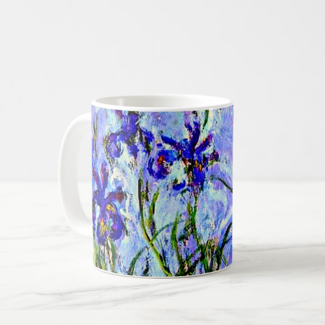 Caneca De Café Lilac Irrises por Claude Monet Mug (Frente Esquerda)