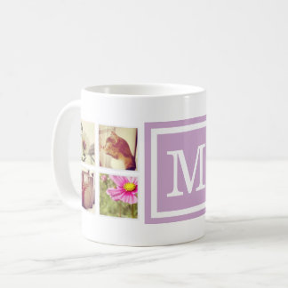 Caneca De Café Lilac Monograma Instagram Foto Collage Mug