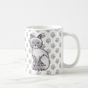 Caneca De Café Lilac Point Tabby Birman / Ragdoll Cute Cat & Paws