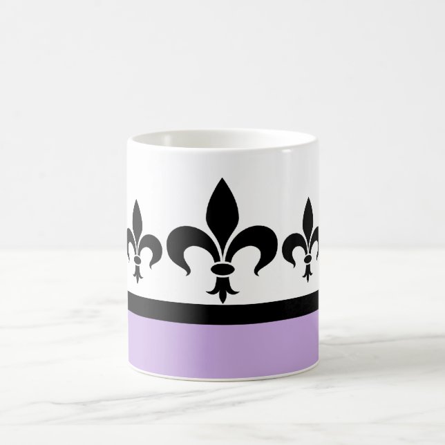 Caneca De Café Lilac Swanky Fleur De Lis Mug (Centro)