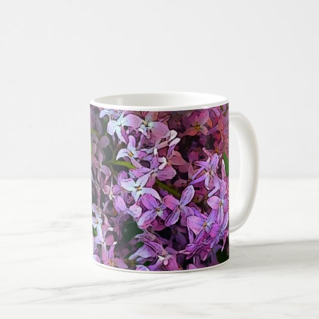 Caneca De Café Lilacs Painterly (Frente Esquerda)