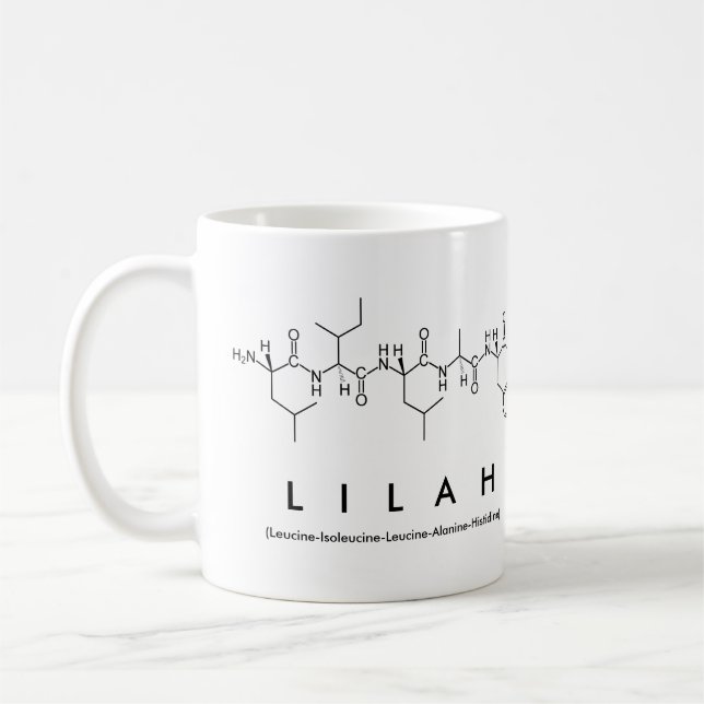 Caneca De Café Lilah peptide name mug (Esquerda)