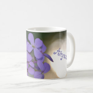 Caneca De Café Lilás flores com nome