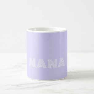 Caneca De Café Lilás Lavanda & Branco Nome da Fonte Divertida Per