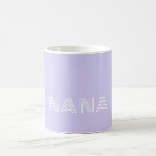 Caneca De Café Lilás Lavanda & Branco Nome da Fonte Divertida Per (Centro)