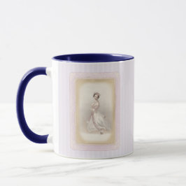 Caneca de Café Lilás Suave Bailarina Vintage