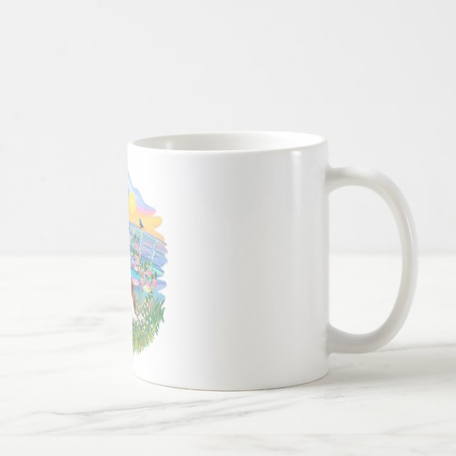 Caneca De Café Lilases do Nascer do Sol - Blenheim Cavalier (Direita)
