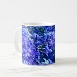 Caneca De Café Lilases roxos azuis românticos