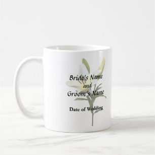 Caneca De Café Lily Amarela Pálida e Buds