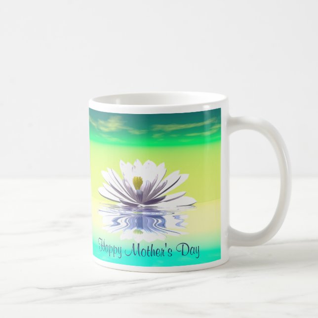 Caneca De Café Lily dia de as mães White Water Lily (Direita)