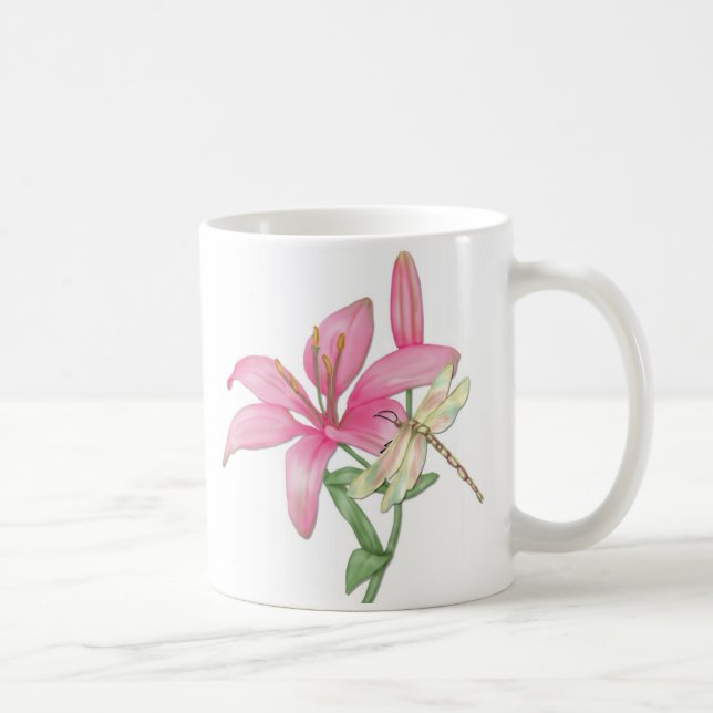 Caneca De Café Lily e Dragonfly (Direita)