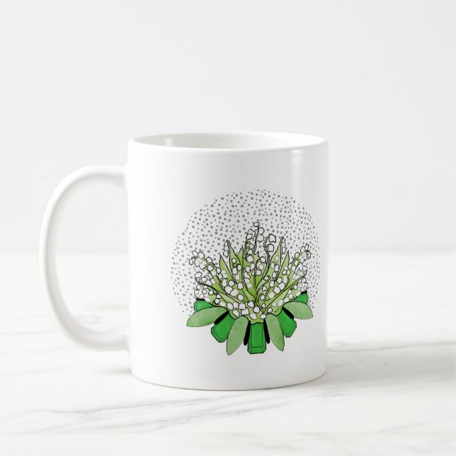 Caneca De Café Lily of the Valley and Emerald - maio (Esquerda)