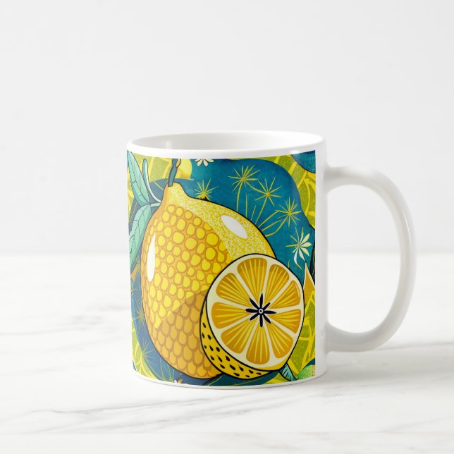 Caneca De Café Limão-amarelo e jardim de abelhas (Direita)