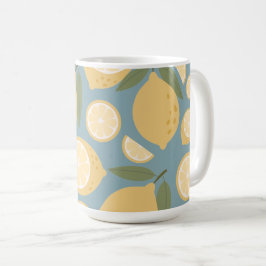 Caneca De Café Limão Amarelo Padrão Sem Costura