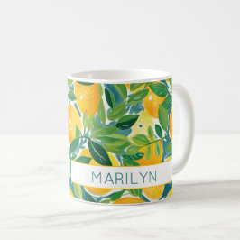 Caneca De Café Limão Árvores Citrinos Limões NOME Cor