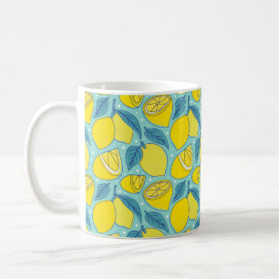 Caneca De Café Limão de vindima, limão de frutas tropicais fres