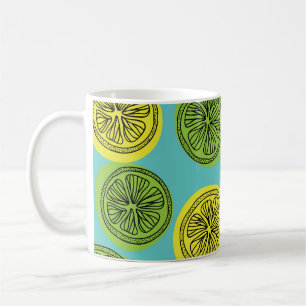 Caneca De Café Limão fatia a ilustração da safra.