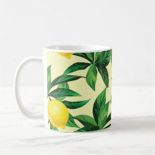 Caneca De Café Limão vintage, padrão decorativo sem emendas