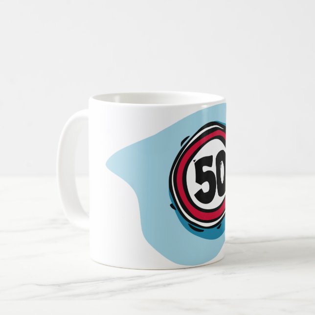 Caneca De Café Limite de velocidade 50 Mug (Frente Esquerda)