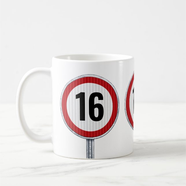 Caneca De Café Limite de Velocidade de 16 Anos (Esquerda)