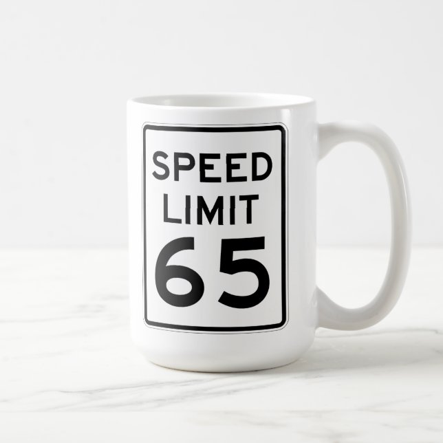 Caneca De Café Limite de velocidade sinal de 65 MPH (Direita)