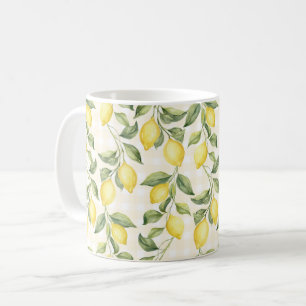 Caneca De Café Limões Amarelos Frescos